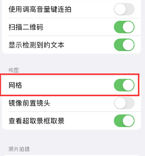 策勒苹果手机维修网点分享iPhone如何开启九宫格构图功能 